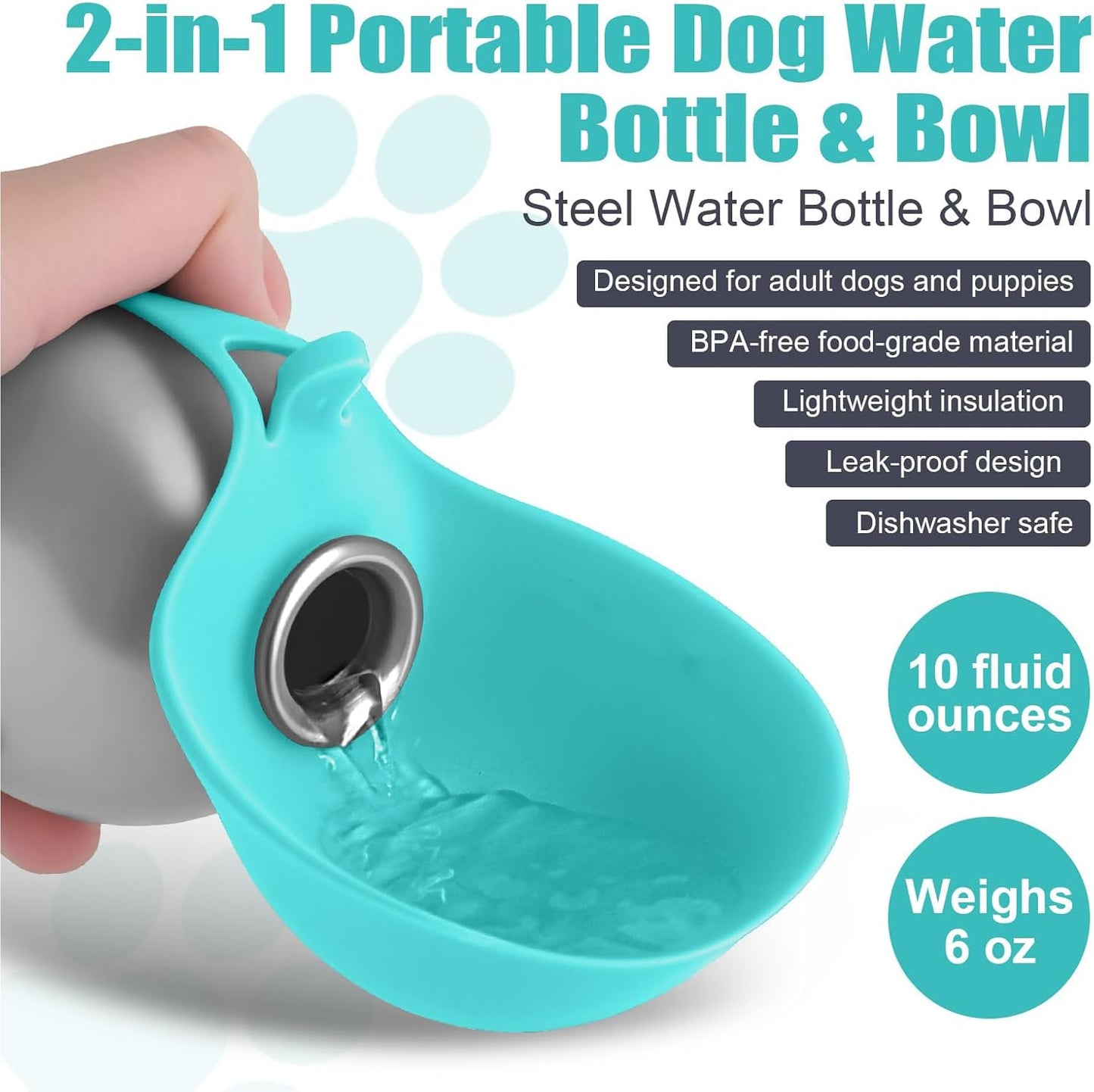 Portable Dog Water Bottle – Stainless Steel Travel Bottle for Pets