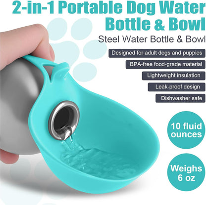 Portable Dog Water Bottle – Stainless Steel Travel Bottle for Pets